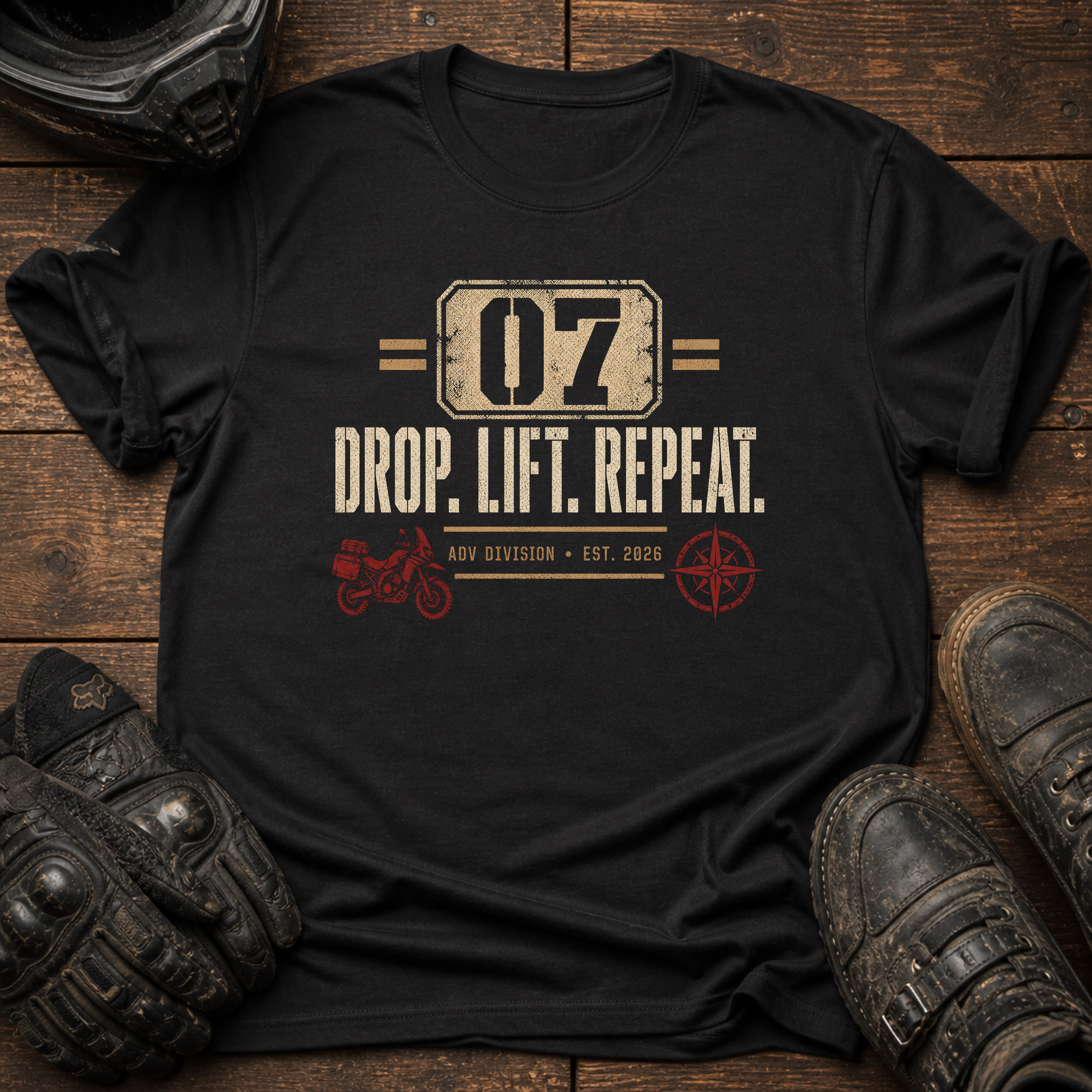 Drop. Lift. Repeat. Rally T-Shirt