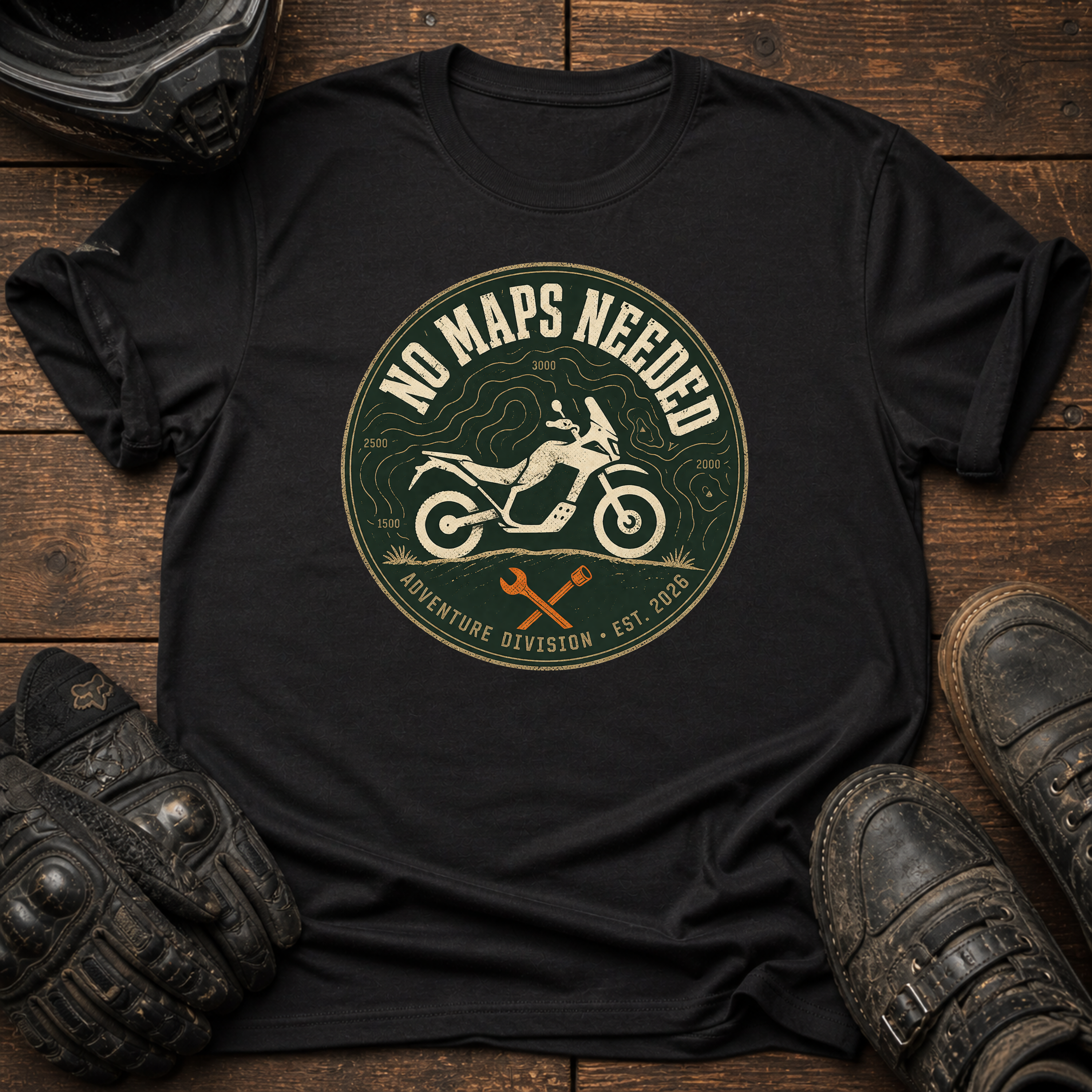 No Maps Needed Vintage Badge T-Shirt