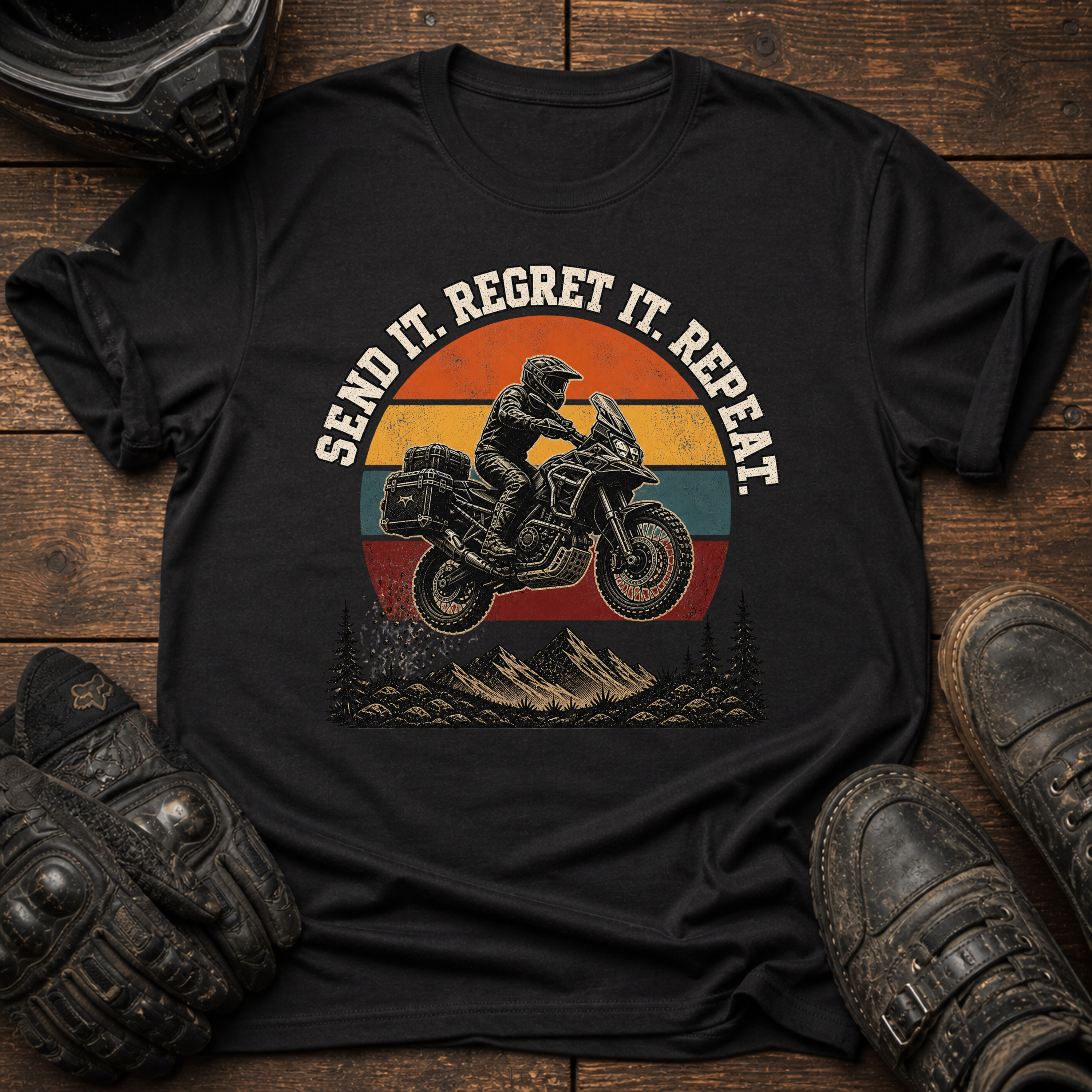 Send It. Regret It. Repeat Vintage Sundown T-Shirt
