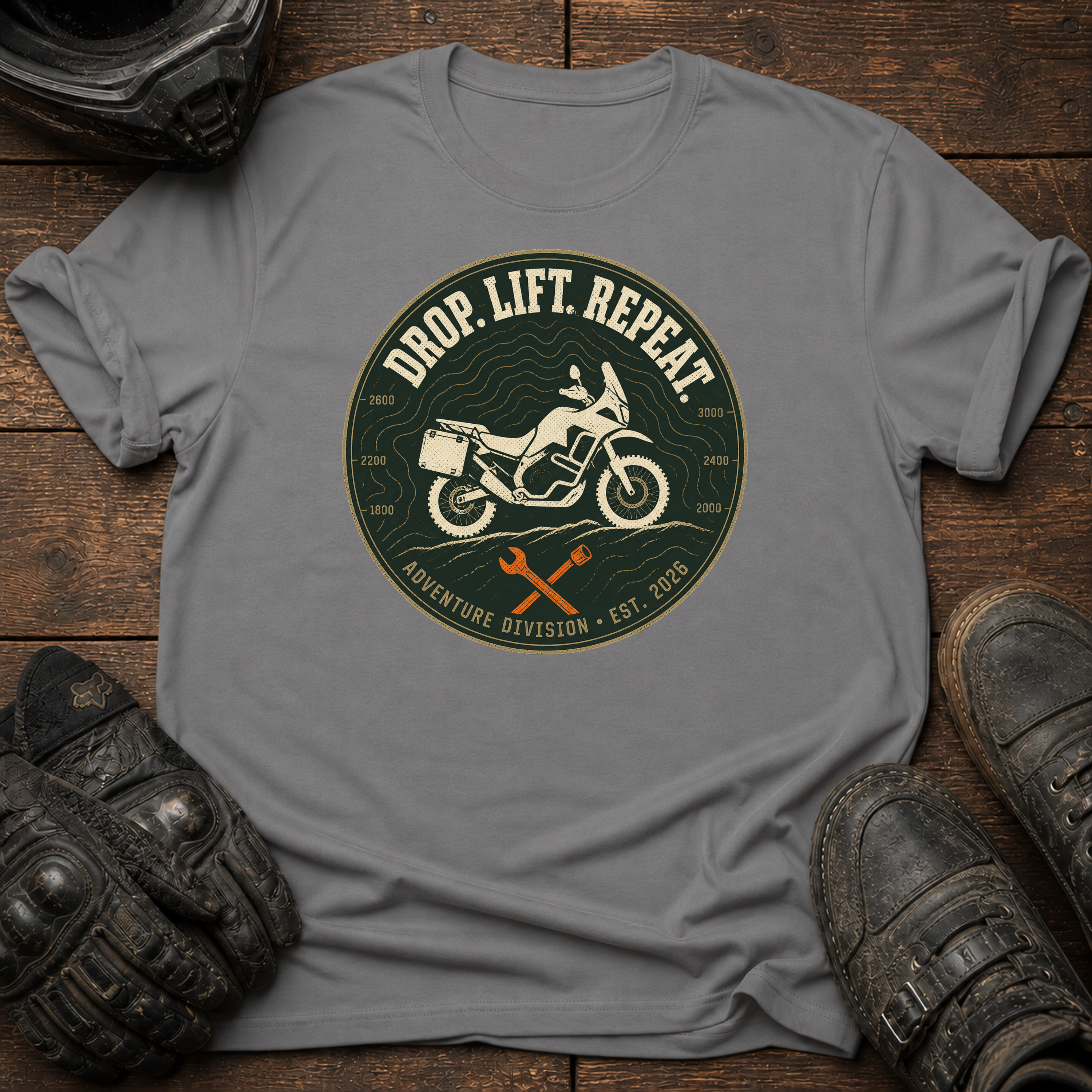 Drop. Lift. Repeat Vintage Badge T-Shirt