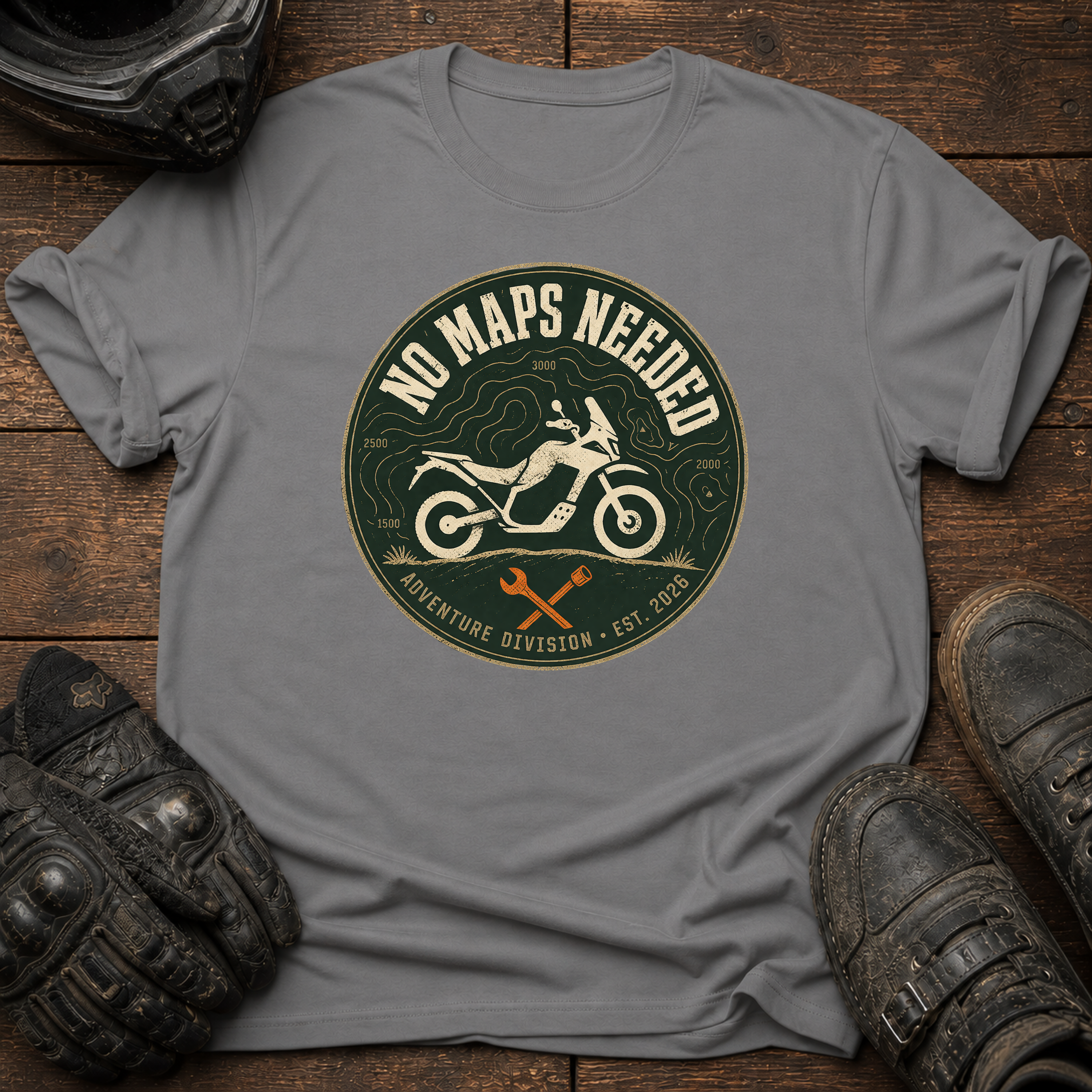 No Maps Needed Vintage Badge T-Shirt