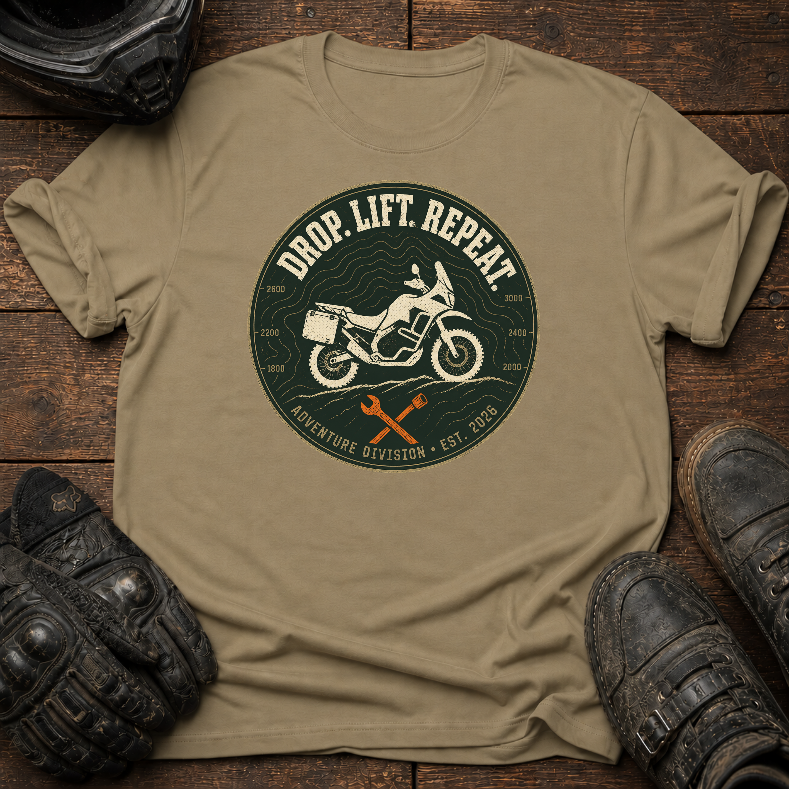 Drop. Lift. Repeat Vintage Badge T-Shirt