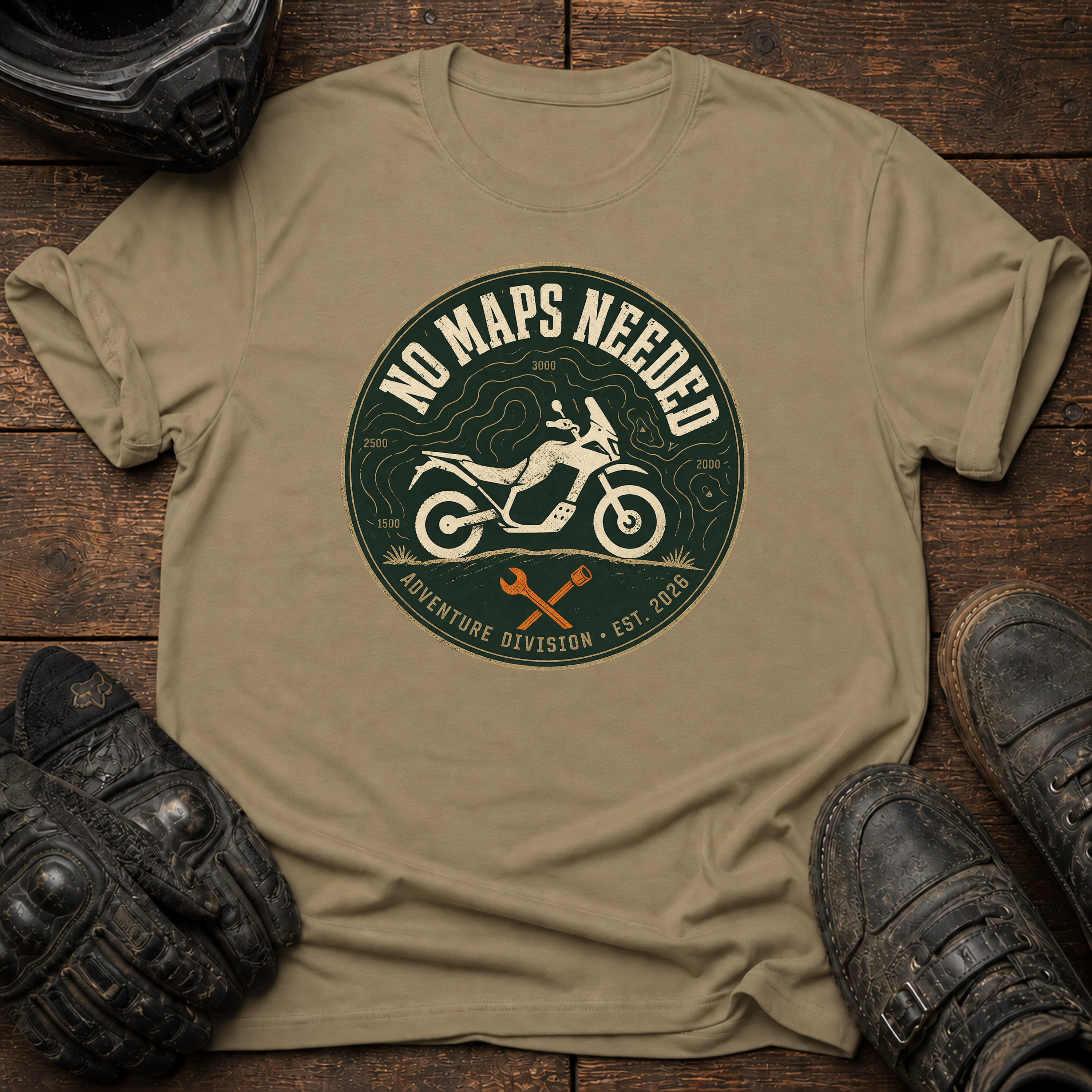 No Maps Needed Vintage Badge T-Shirt