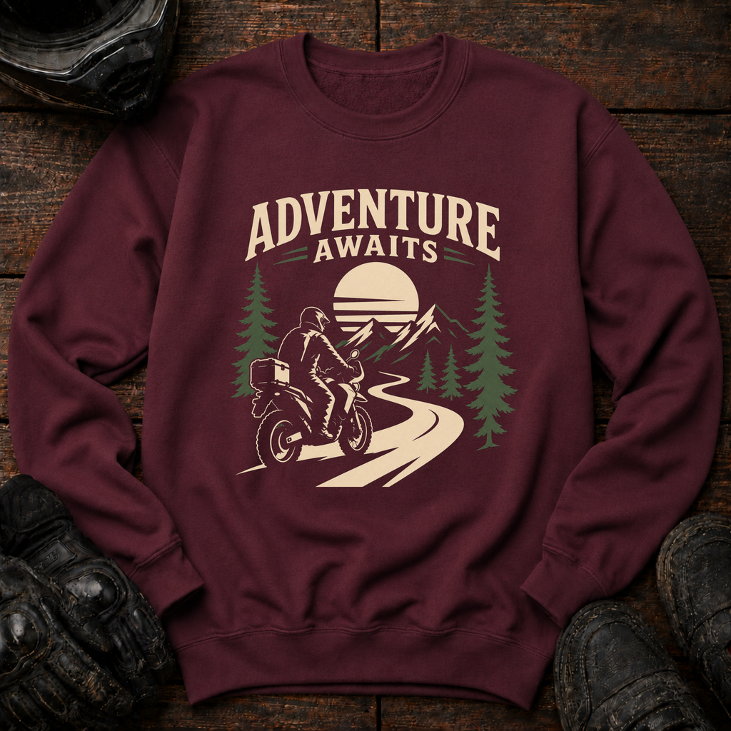Adventure Awaits Forest Crewneck