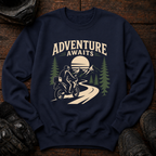 Adventure Awaits Forest Crewneck