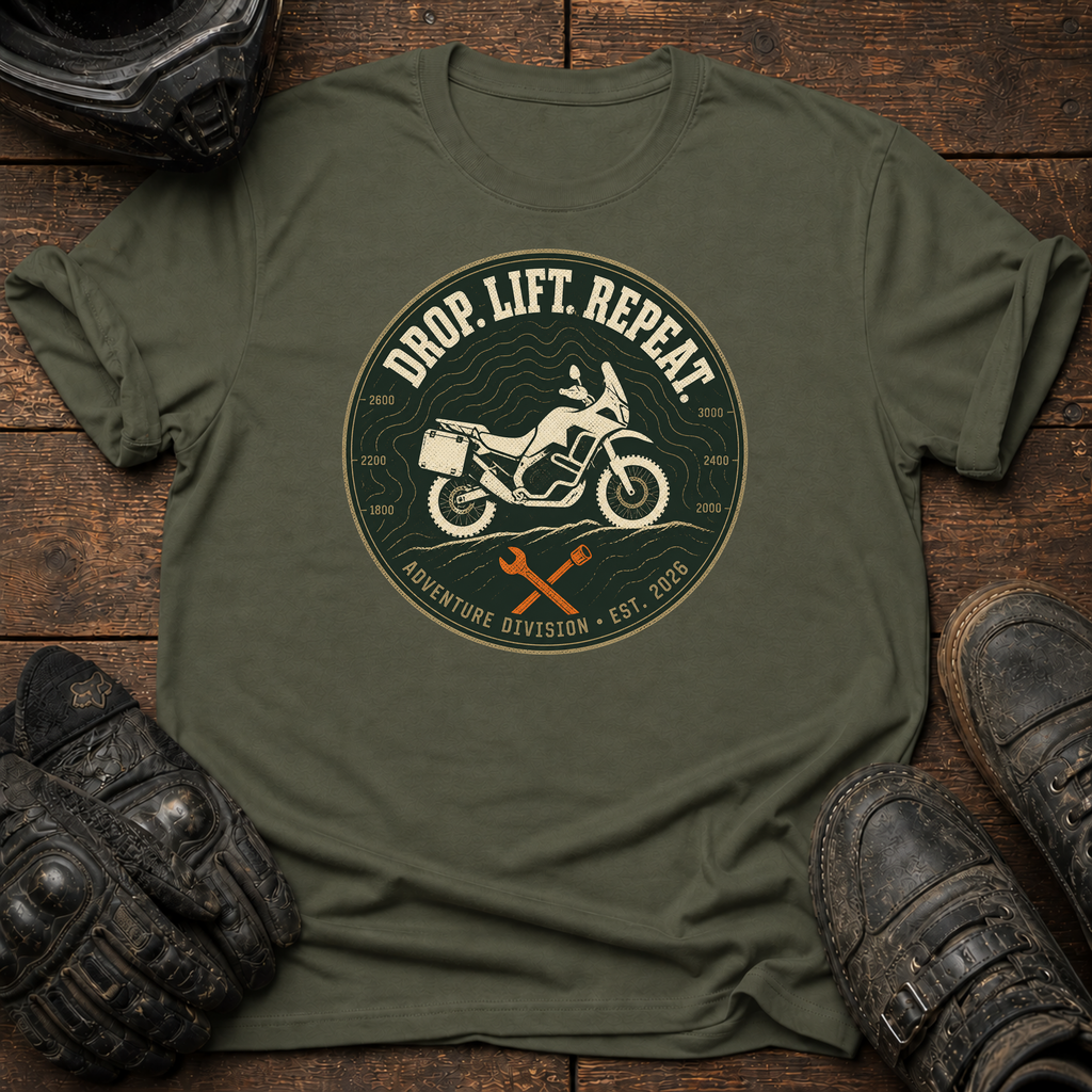 Drop. Lift. Repeat Vintage Badge T-Shirt
