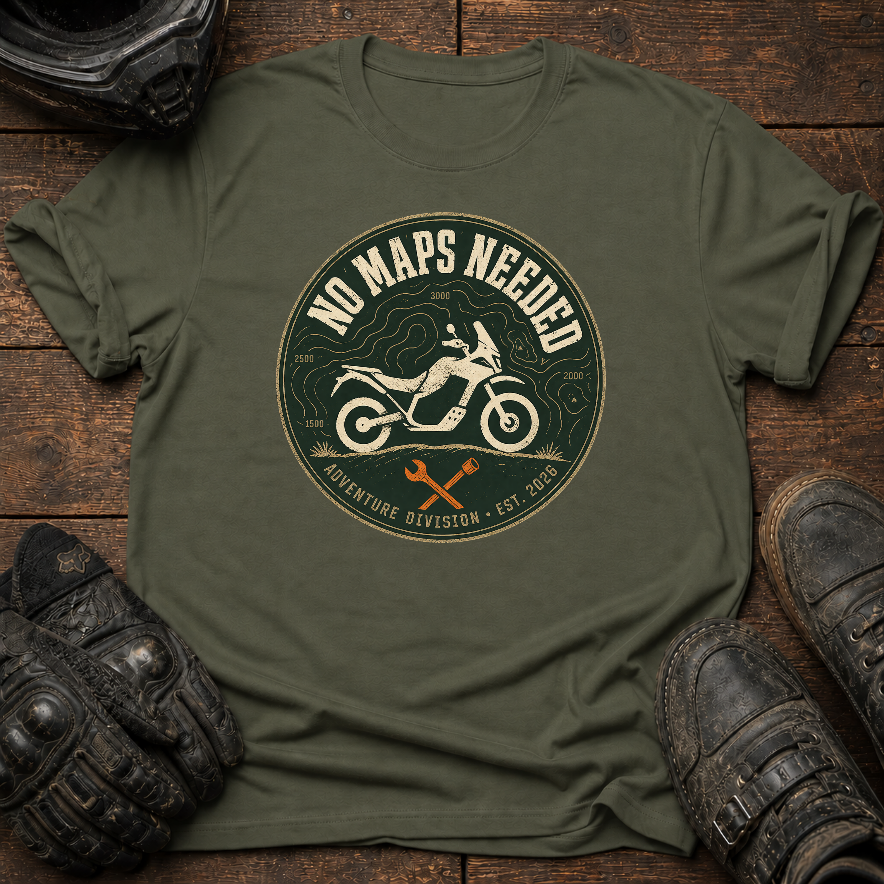 No Maps Needed Vintage Badge T-Shirt