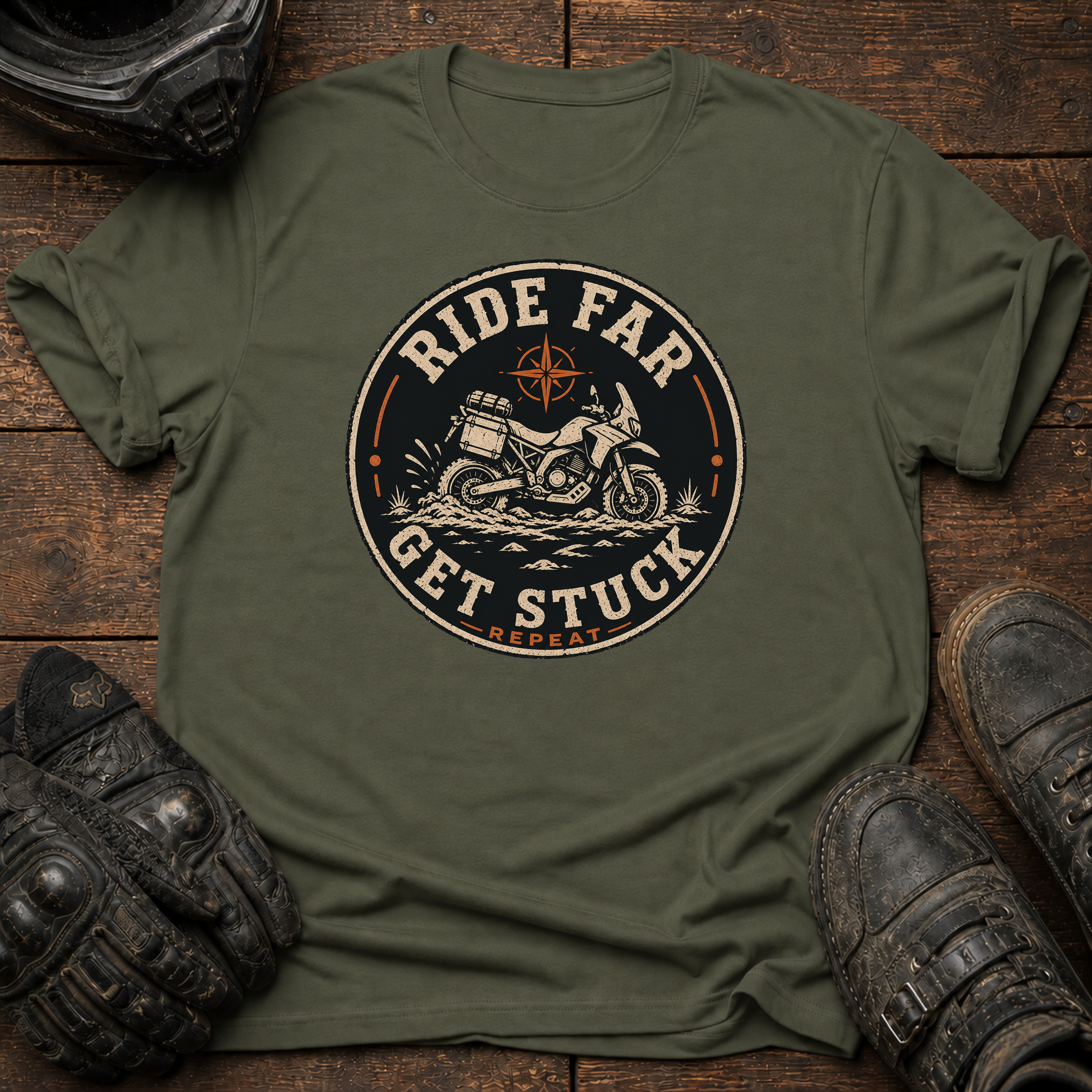 Ride Far, Get Stuck, Repeat T-Shirt
