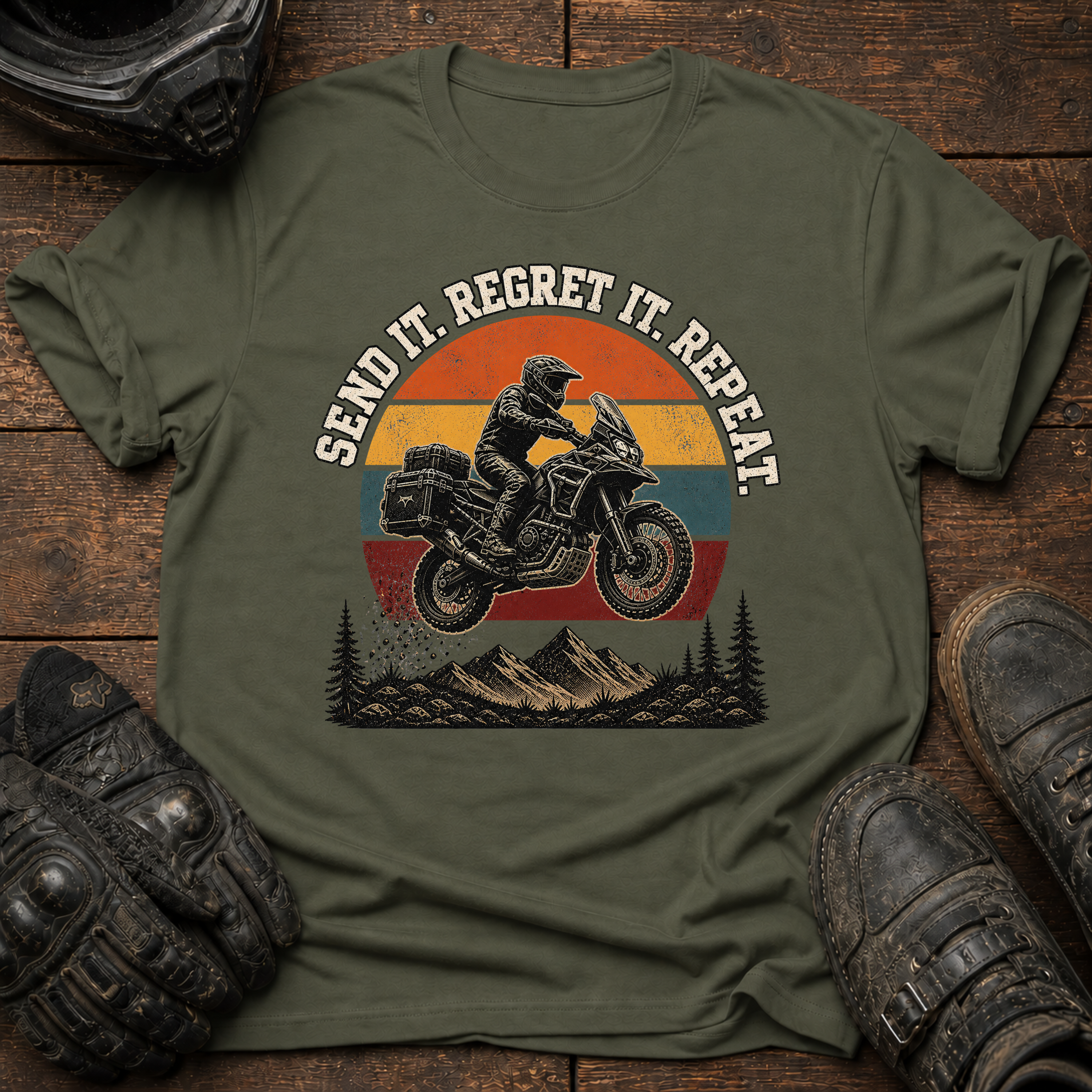 Send It. Regret It. Repeat Vintage Sundown T-Shirt