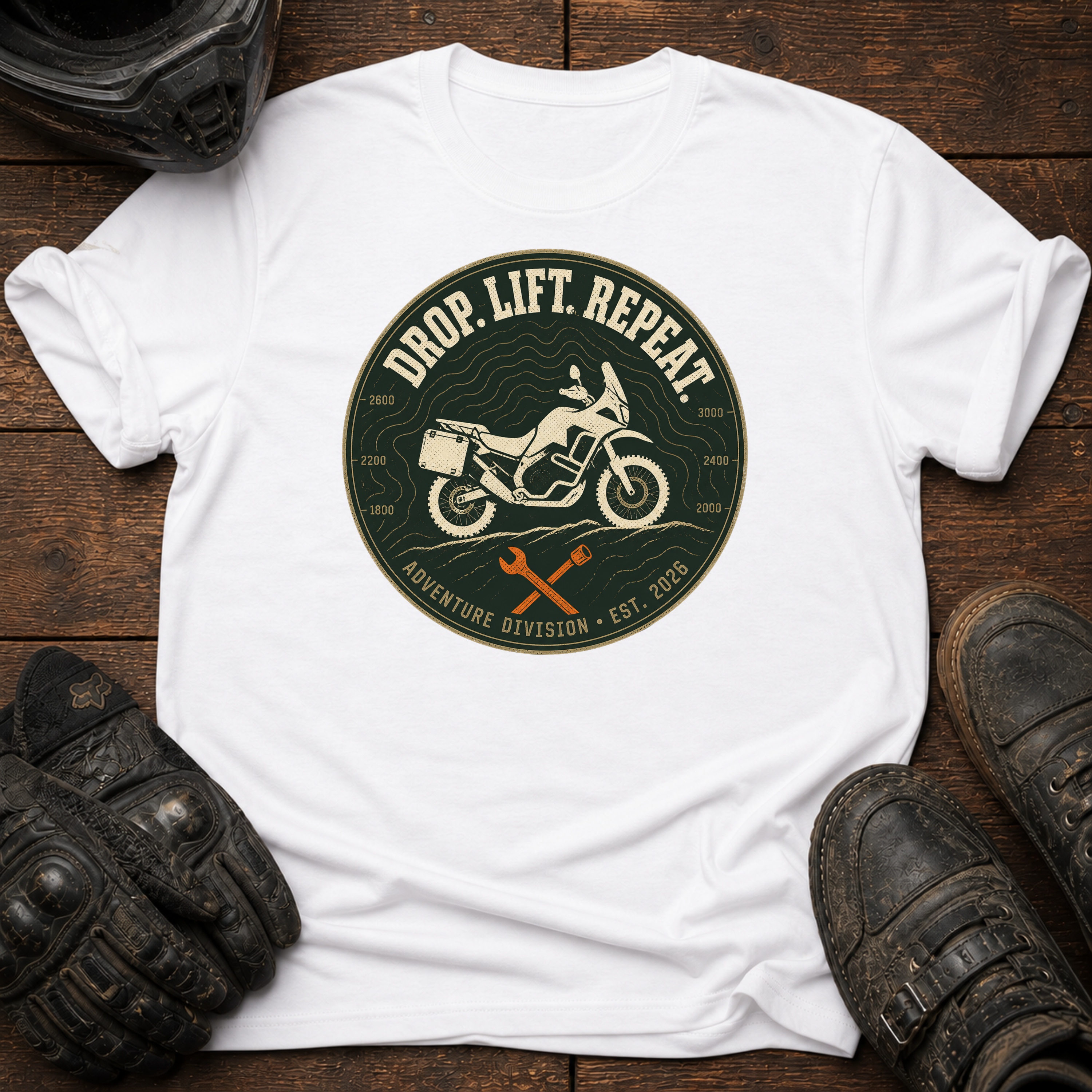 Drop. Lift. Repeat Vintage Badge T-Shirt